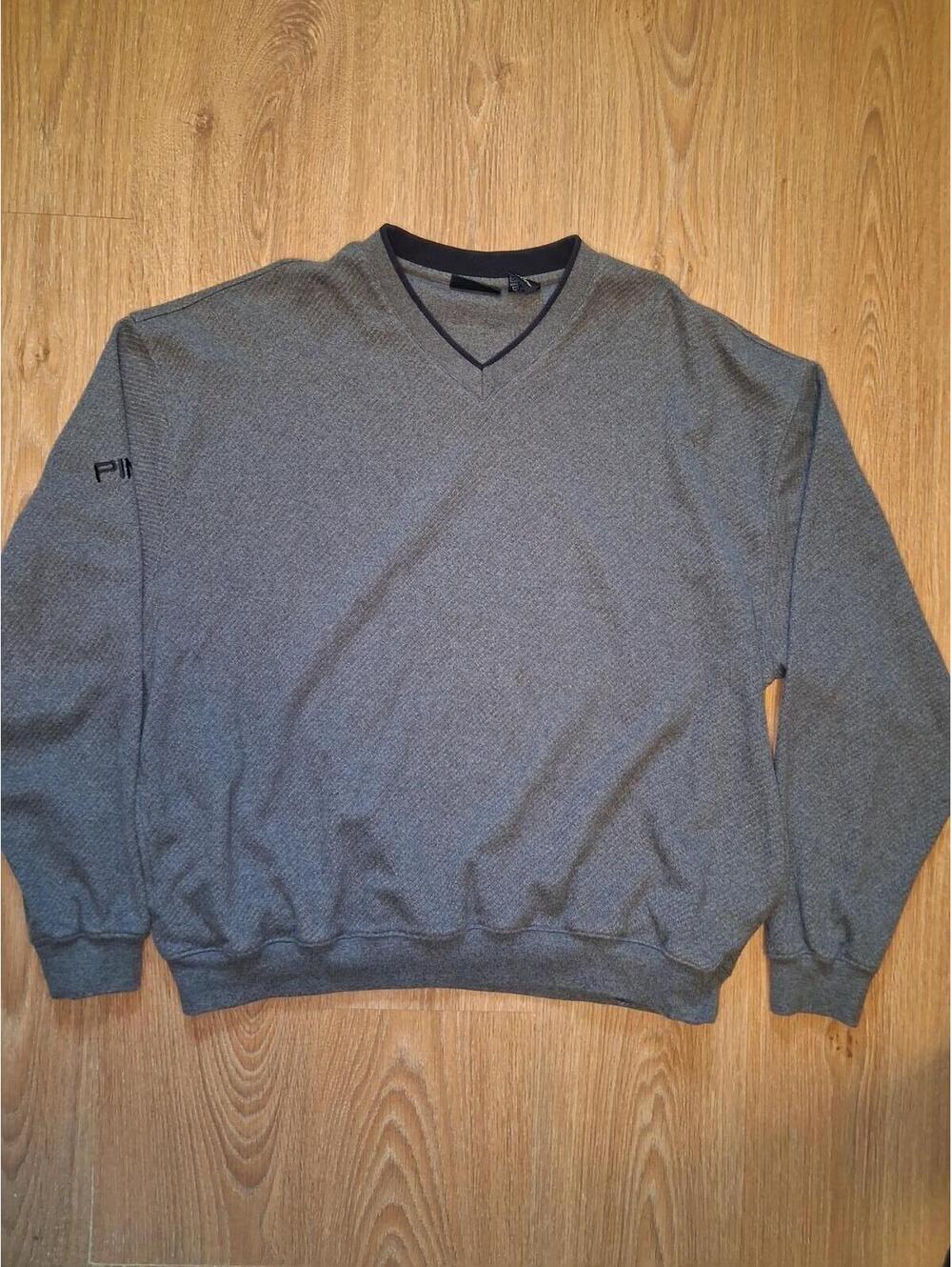 PING Golf V Neck Pullover Sweater Mens Large Gray Cotton